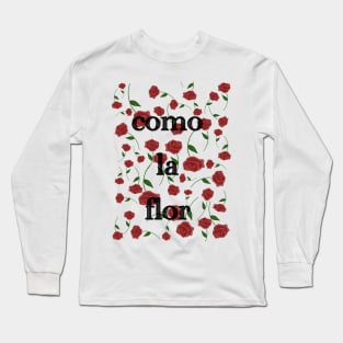 Como la flor red rose pattern design Long Sleeve T-Shirt